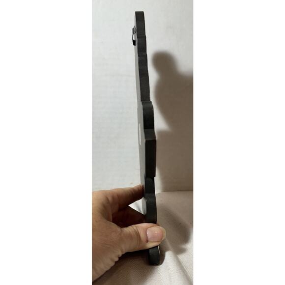 Retro Santa Merry Christmas Sign/ Picture Red And Teal Blue - Picture 2 of 5